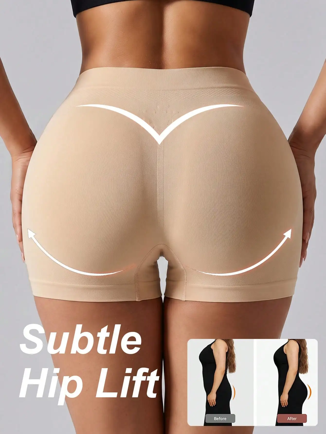 Boyshort Underwear - Nahtlose Damen-Bodyshaper-Höschen mit niedriger Taille, Bauchkontrolle,