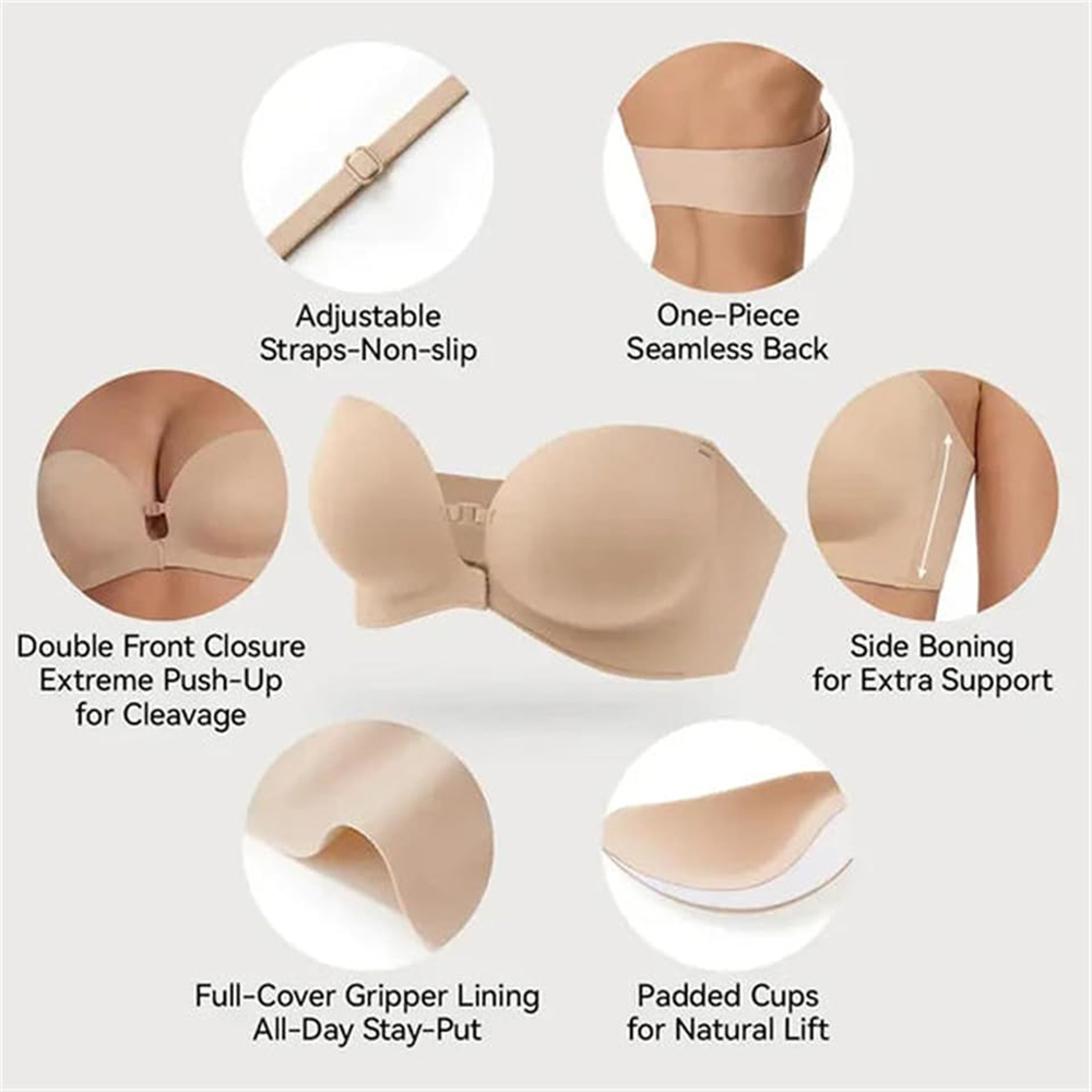 Trägerloser BH mit Frontversch – Strapless Bra Backless Bewertung und Preis